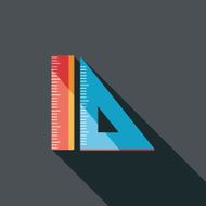 Ruler flat icon with long shadow eps10 N22