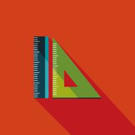 Ruler flat icon with long shadow eps10 N23