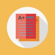 Good grade in examination flat icon with long shadow eps10 N2