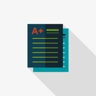 Good grade in examination flat icon with long shadow eps10 N3