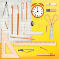 Set of Colored school supplies background EPS 10 N16