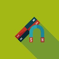 Magnet flat icon with long shadow eps10 N19