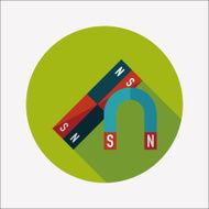 Magnet flat icon with long shadow eps10 N21