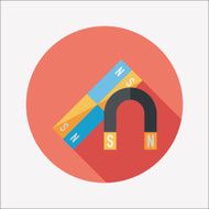 Magnet flat icon with long shadow eps10 N22