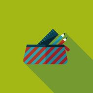 pencil box flat icon with long shadow eps10 N29