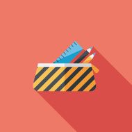 pencil box flat icon with long shadow eps10 N30