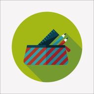 pencil box flat icon with long shadow eps10 N32