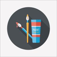 brush and color tube flat icon with long shadow eps10 N14