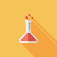 test tube flat icon with long shadow N63