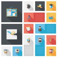 back to school flat ui background set eps10