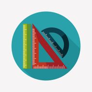 Ruler flat icon with long shadow eps10 N24