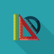 Ruler flat icon with long shadow eps10 N25