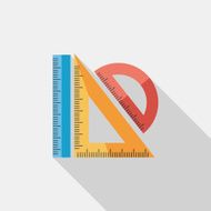 Ruler flat icon with long shadow eps10 N26