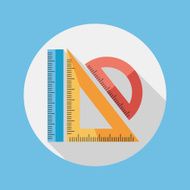 Ruler flat icon with long shadow eps10 N27