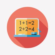 blackboard flat icon with long shadow eps10 N7