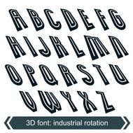 Headline retro style technical 3D font shift letters N2