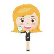 Women with magnifier