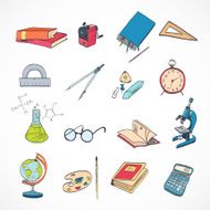 Education icon doodle color N2