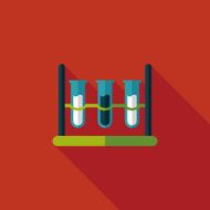 test tube flat icon with long shadow N64