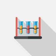 test tube flat icon with long shadow N65