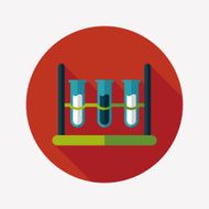 test tube flat icon with long shadow N66