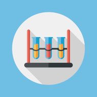 test tube flat icon with long shadow N67