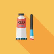paint brush flat icon with long shadow eps 10 N9