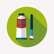 paint brush flat icon with long shadow eps 10 N10