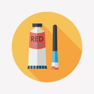paint brush flat icon with long shadow eps 10 N11