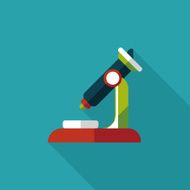 microscope flat icon with long shadow N19