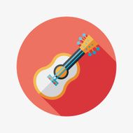 guitar flat icon with long shadow N22