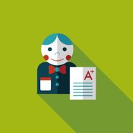 Good grades on exam flat icon with long shadow eps10 N11
