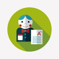 Good grades on exam flat icon with long shadow eps10 N12