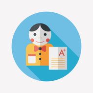 Good grades on exam flat icon with long shadow eps10 N13