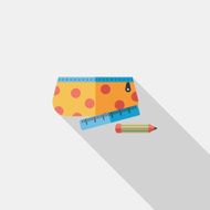 pencil box flat icon with long shadow eps10 N34