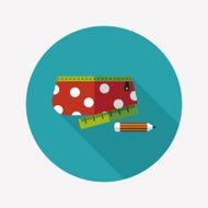 pencil box flat icon with long shadow eps10 N35