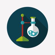 test tube flat icon with long shadow N69