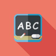 blackboard flat icon with long shadow eps10 N8