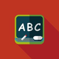 blackboard flat icon with long shadow eps10 N9