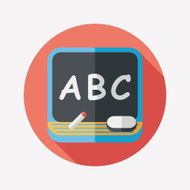 blackboard flat icon with long shadow eps10 N10