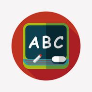 blackboard flat icon with long shadow eps10 N11