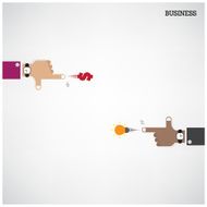 Businessman hand shooting creative light bulb
