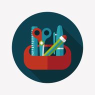 pencil box flat icon with long shadow eps10 N38