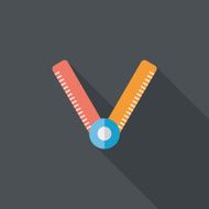 Ruler flat icon with long shadow eps10 N28