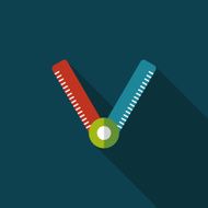 Ruler flat icon with long shadow eps10 N29