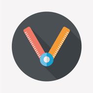 Ruler flat icon with long shadow eps10 N30