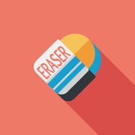 Eraser flat icon with long shadow eps10 N5
