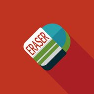 Eraser flat icon with long shadow eps10 N6