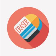 Eraser flat icon with long shadow eps10 N7