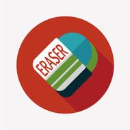 Eraser flat icon with long shadow eps10 N8